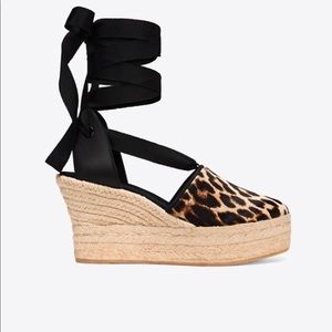 NWOT TORY BURCH ELISA LEOPARD ESPADRILLES WEDGE